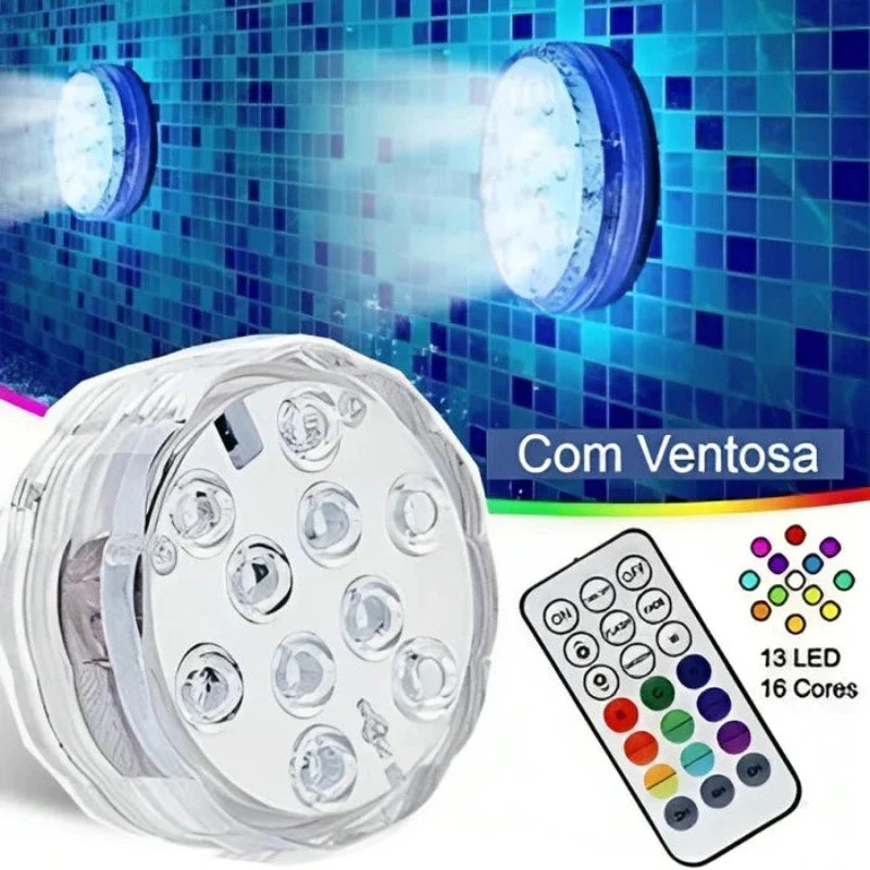 Iluminação Led Para Piscina - Sem Fio Com Controle Remoto