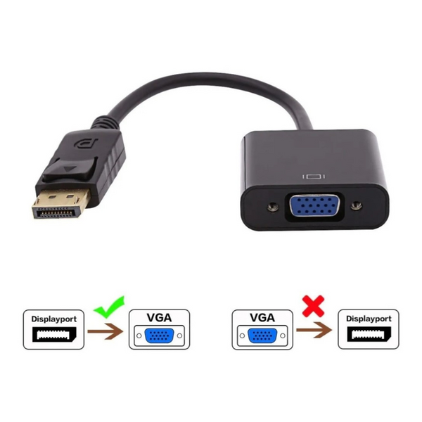 Cabo Adaptador Displayport para Vga Preto