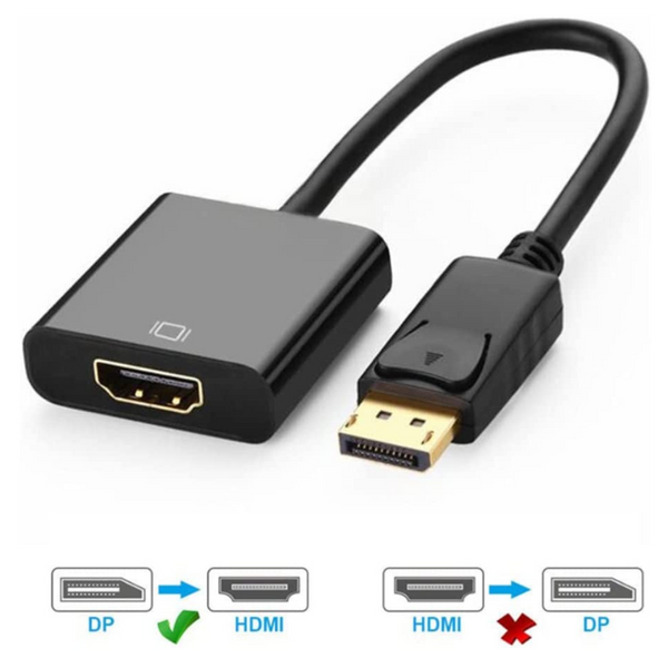 Cabo Adaptador Conversor DisplayPort para HDMI - 15cm (DisplayPort Macho X HDMI Femea)