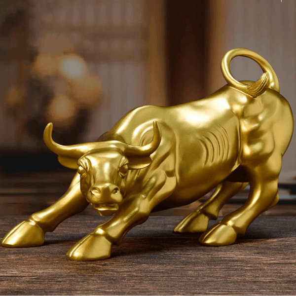 Escultura Touro de Wall Street Dourado - Tazzi