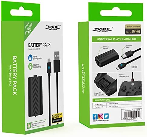 Bateria Recarregável Para Controle Xbox Series + Cabo USB 3 Metros C/LED